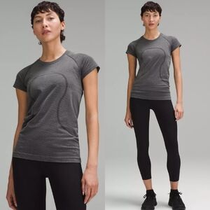 lululemon athletica Striped Short Sleeve Top